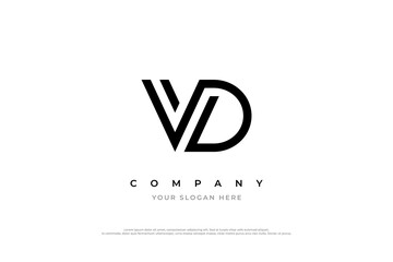 Initial Letter VD Monogram Logo Design - obrazy, fototapety, plakaty