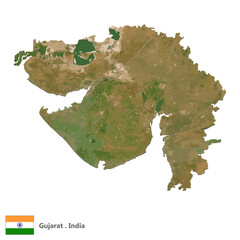 Gujarat, State of India Topographic Map (EPS)