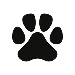 Dog paw vector print. Logo animal paw