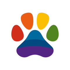Dog paw vector print. Logo animal paw