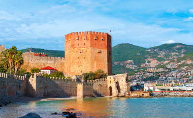 Red tower in Alanya, Turkey