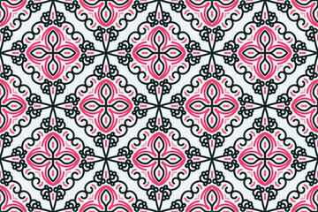 arabic pattern. balack, pink and white background with Arabic ornaments. Patterns, backgrounds and wallpapers for your design. Textile ornament. Vector illustration.