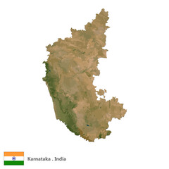 Karnataka, State of India Topographic Map (EPS)