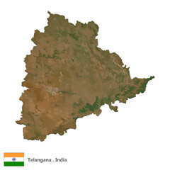 Telangana, State of India Topographic Map (EPS)