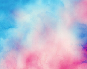 Watercolor background, abstract blue and pink digital backdrop, paper.
