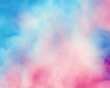 Watercolor background, abstract blue and pink digital backdrop, paper. © Larisa