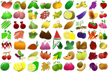 Illustration of types of fruit. Perfect for elements of cookbooks, magazines, newspapers, presentations, advertising