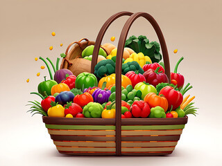 fruit and vegetables in a bag. ai generated
