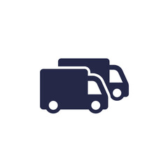 commercial fleet icon with trucks, vans