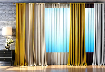 floor,curtain,interior,Generative AI