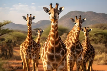 Gordijnen giraffes in National Park © katobonsai