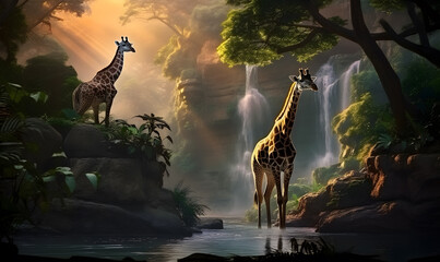 giraffes in National Park