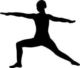 The Yoga Body Silhouette for  sport concept.