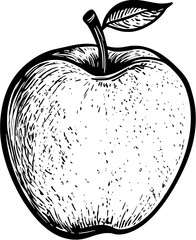 Fruit Sketch Apple Vintage Outline Icon In Hand-drawn Style