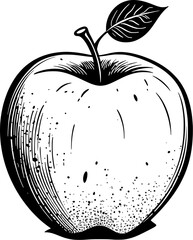Fruit Sketch Apple Vintage Outline Icon In Hand-drawn Style