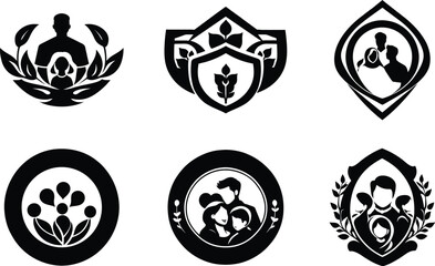Set of family icon logo