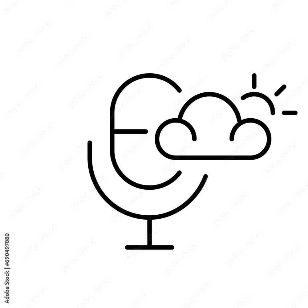Poster using voice search to get weather forecast. consulting artificial intelligence assistant. pixel perf