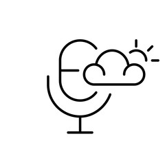 Using voice search to get weather forecast. Consulting artificial intelligence assistant. Pixel perfect, editable stroke icon