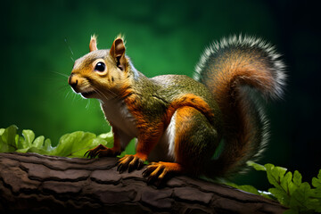 Naklejka na ściany i meble Cute squirrel animal, likes to play and have fun.