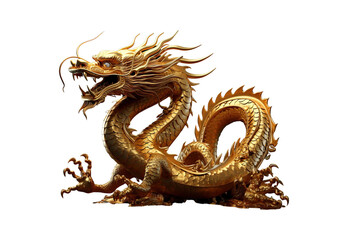 Fototapeta premium Chinese_dragon_dark_gold_color_bright_colors_full