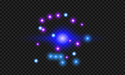 Vector colorful light effects on tranparent background