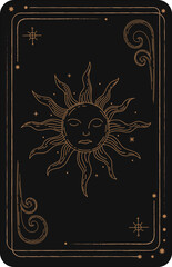 Magic occult cards. Vintage hand drawn mystic tarot cards