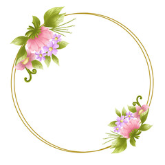 frame with beautiful pink flowers