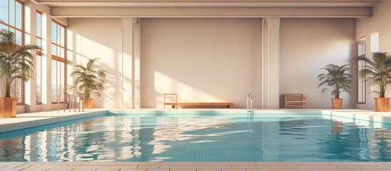 Pool for swimming indoors.