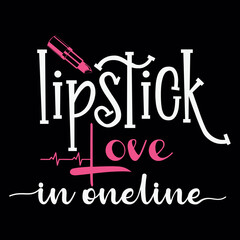 lipstick love in one line svg