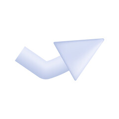 Arrow 3d, isolated up path pointer or direction icon. Landmark, guide, cursor arrow. Business icon, digital direction sign, choice, ui design. Element for marking graphs, diagrams.Vector illustration.