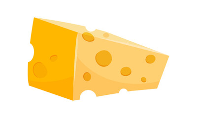 Vector cheese isolated cartoon art illustration