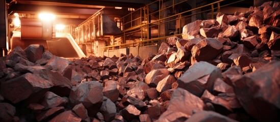 Copper ore enrichment in a processing plant. - obrazy, fototapety, plakaty
