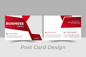 corporate business post card design template. unique post card design template.