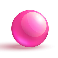 Vector realistic pink bubbles on white background