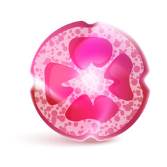 Vector realistic pink fresh juice cocktail on white background