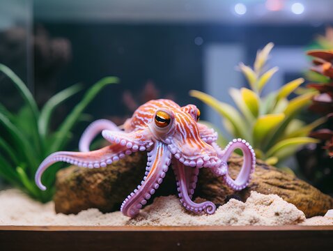 octopus in aquarium, Creative Ai