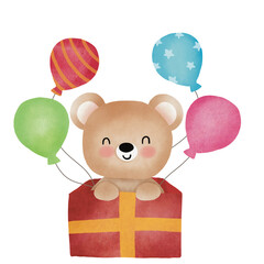 teddy bear with gift box