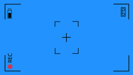 Camera mobile recording screen overlay animation with chroma key. DSLR mobile phone viewfinder. Recording screen interface of the camera. Camera screen recording animation in green screen.