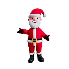 3d render icon illustration of Santa Claus cartoon white background AI-generated