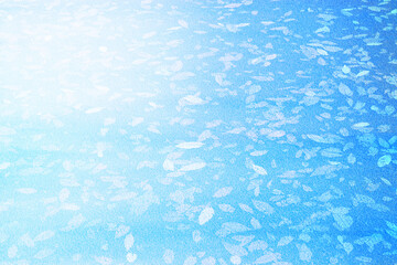 舞う葉とブルーの水彩タッチの背景、アート、テクスチュア、抽象的背景、日本の伝統美、日本文化　　