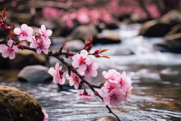 Springtime Cherry Blossoms in Full Bloom