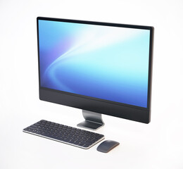 Generic personal computer isolated on white background. 3D illustration