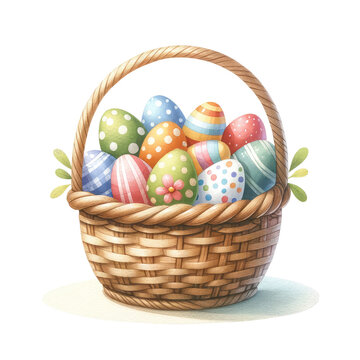recommend clip art: Cute rabbit and easter egg happy Easter day watercolor clipart 