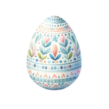 Cute rabbit and easter egg happy Easter day watercolor clipart 