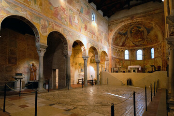 Interior of the Church of Pomposa Abbey, the most important Benedictine abbey in northern Italy