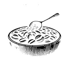 coffee beans and sack hand draw