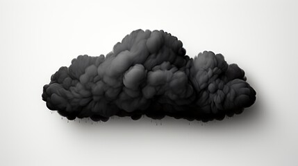 Naklejka premium Single Black Cloud Isolated On White, Flat Design Style, Pop Art , Wallpaper Pictures, Background Hd