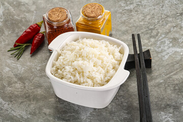 Steamed Basmati rice in the bowl