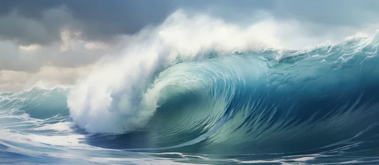 Deurstickers Enormous waves in the North Atlantic Ocean. © AkuAku