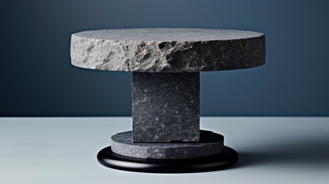 Stone Podium Rock Pedestal Stage Empty, Flat Design Style, Pop Art , Wallpaper Pictures, Background Hd